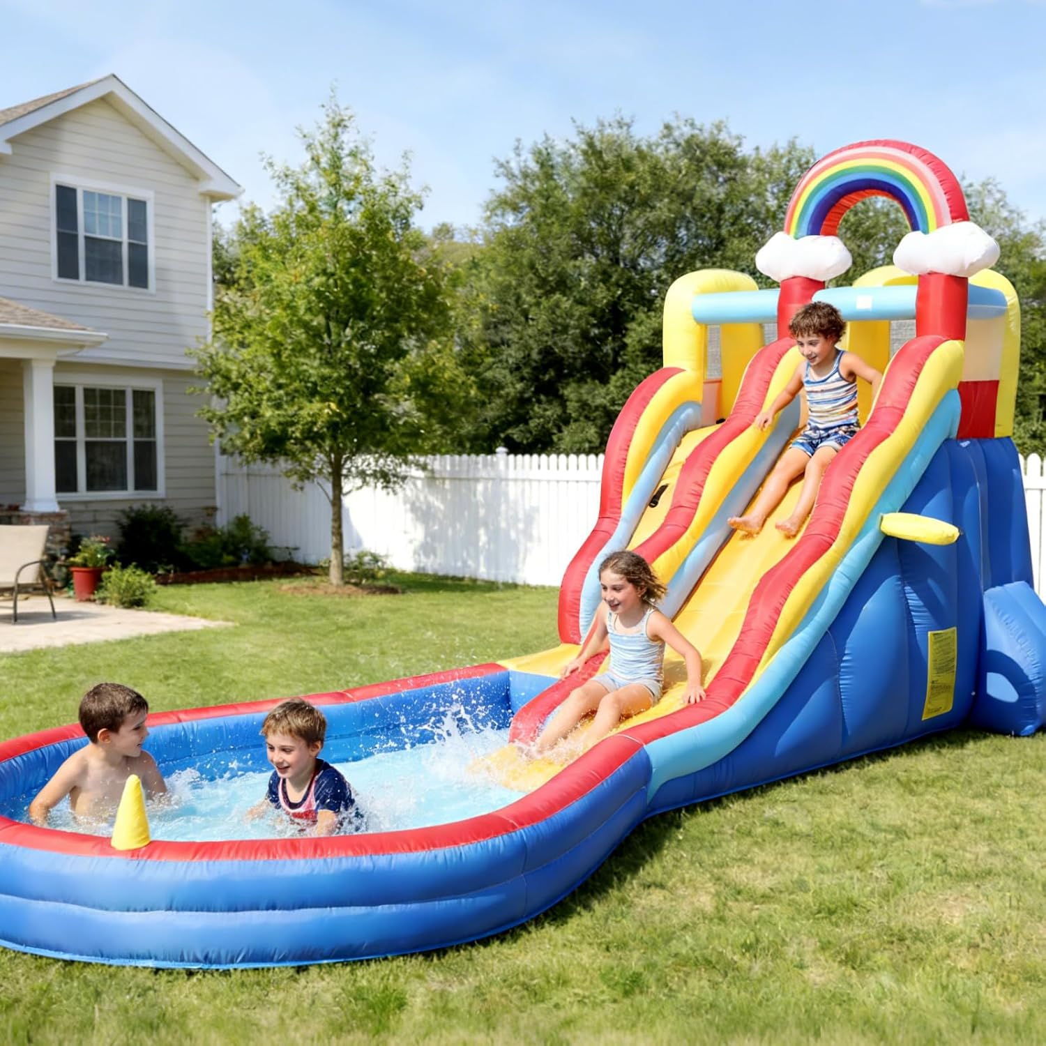 Outdoor Adventure Kids Party - 21ft Inflatable Water Slide with Air