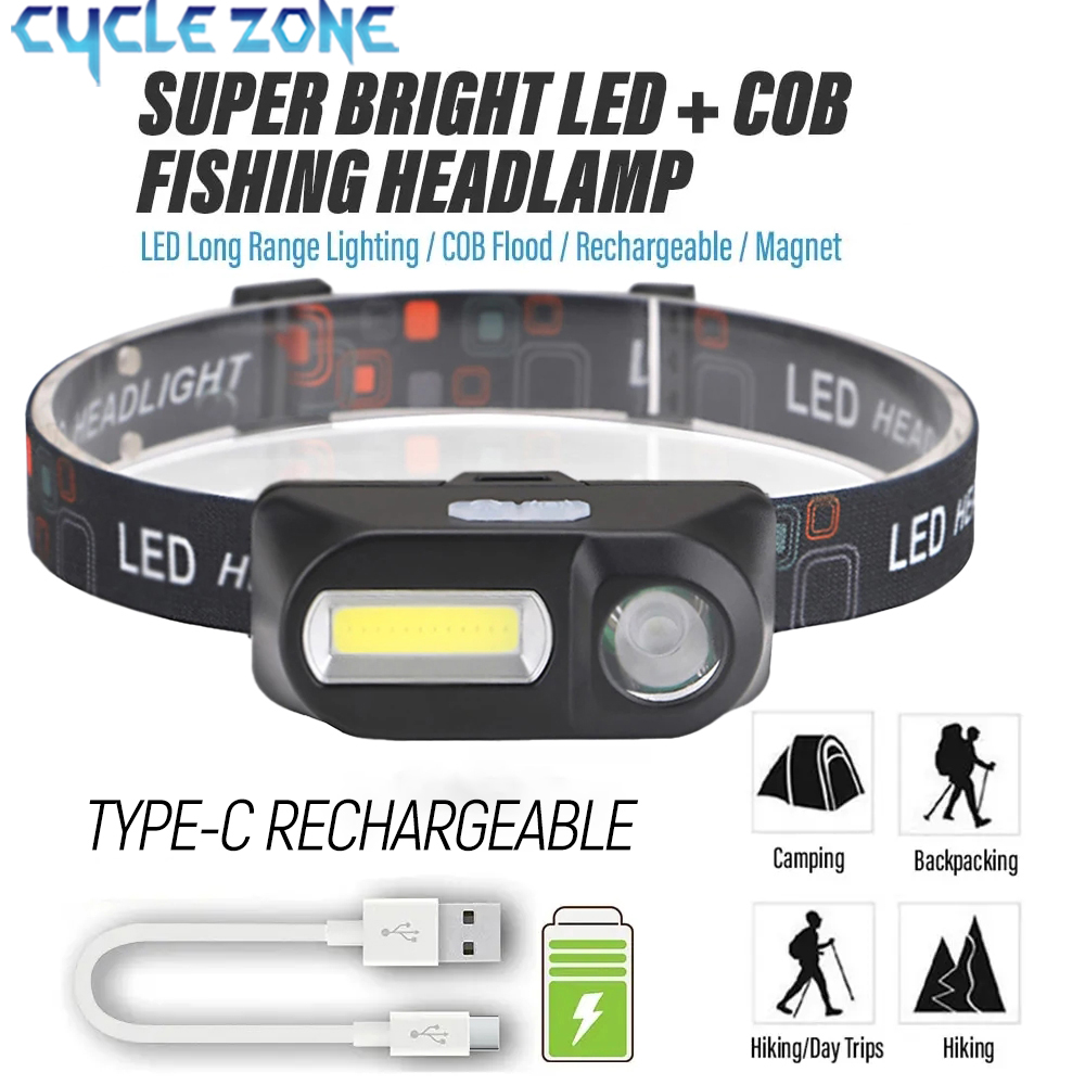 Outdoor Adventure Zone - XPE+COB Mini Headlight Rechargeable LED Head
