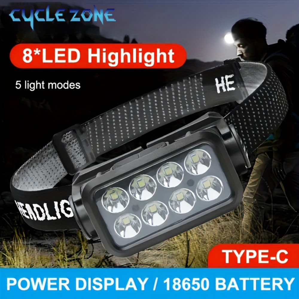 Outdoor Adventure Zone - 8 LED Induction Headlamp Type-C Rechargeable