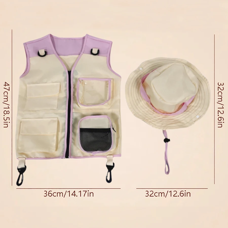 Children Explorer Vest Hat Sui - Outdoor Adventure Kids Party ulasan dan harga