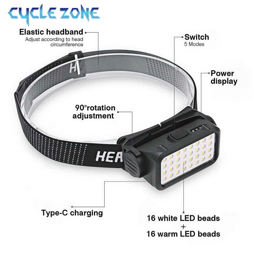 Rechargeable Headlamp with 32  - Outdoor Adventure Zone ulasan dan harga