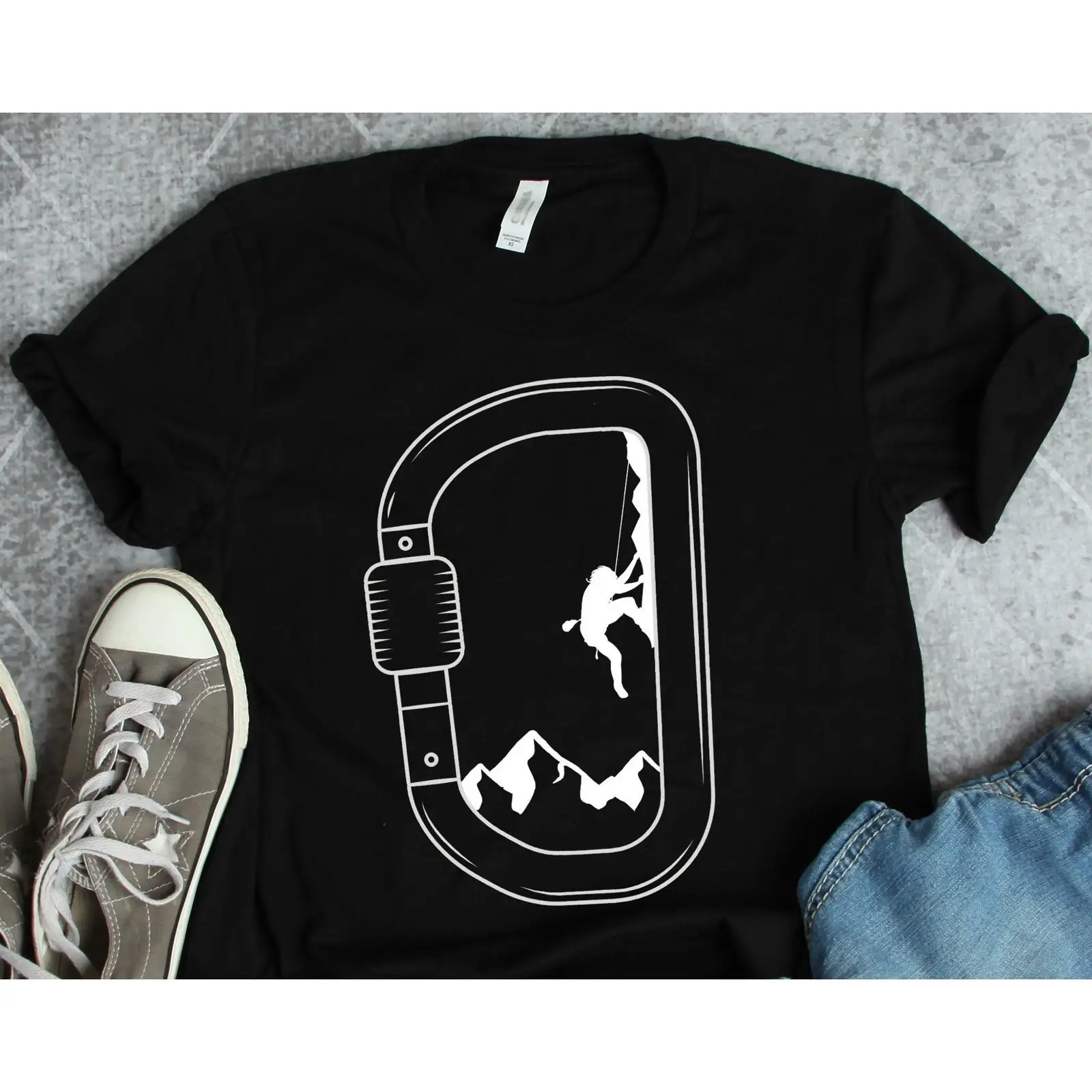 Rock Climbing Carabiner T Shir - Outdoor Adventure Enthusiast ulasan dan harga