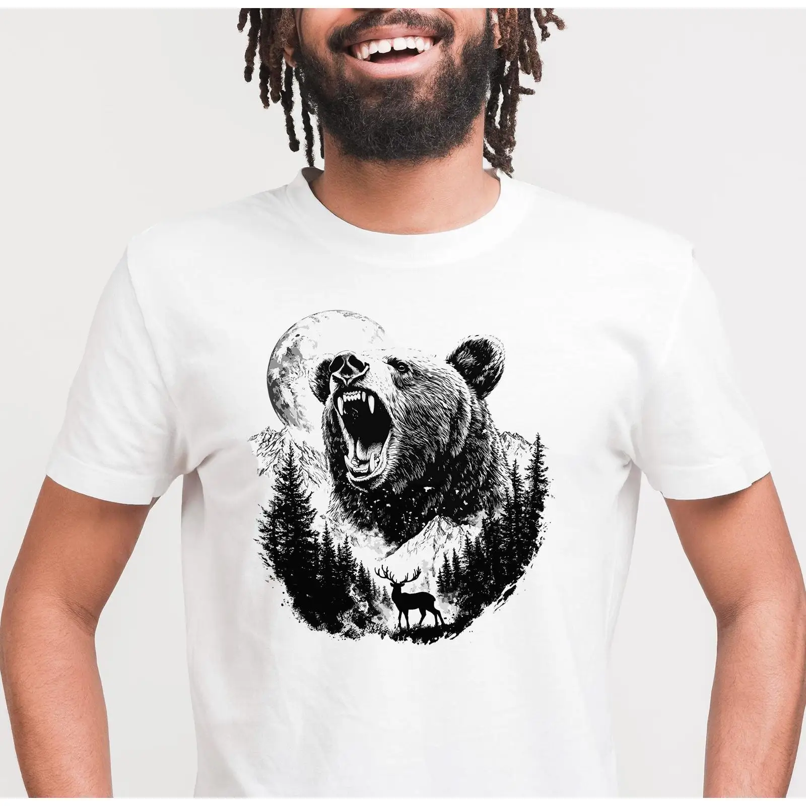 Wilderness Bear Deer T Shirt N - Outdoor Adventure Enthusiast ulasan dan harga
